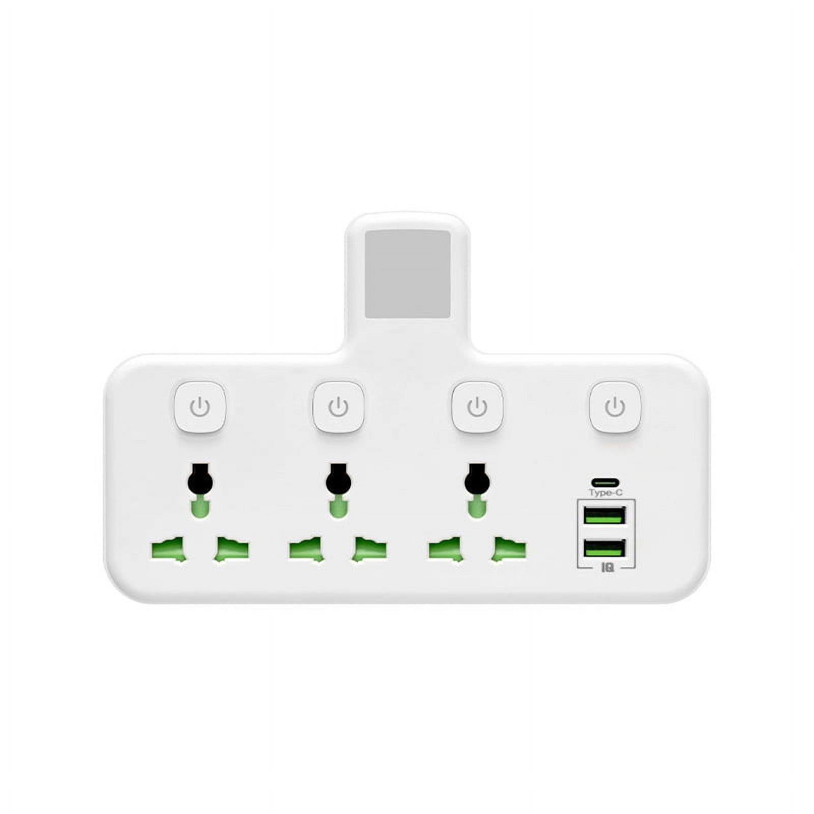 Viveous Power Strip with USB Ports Extension Cord for Travel Portable Charging Station 2 Prong US Plug 0V- AC250V Universal Use